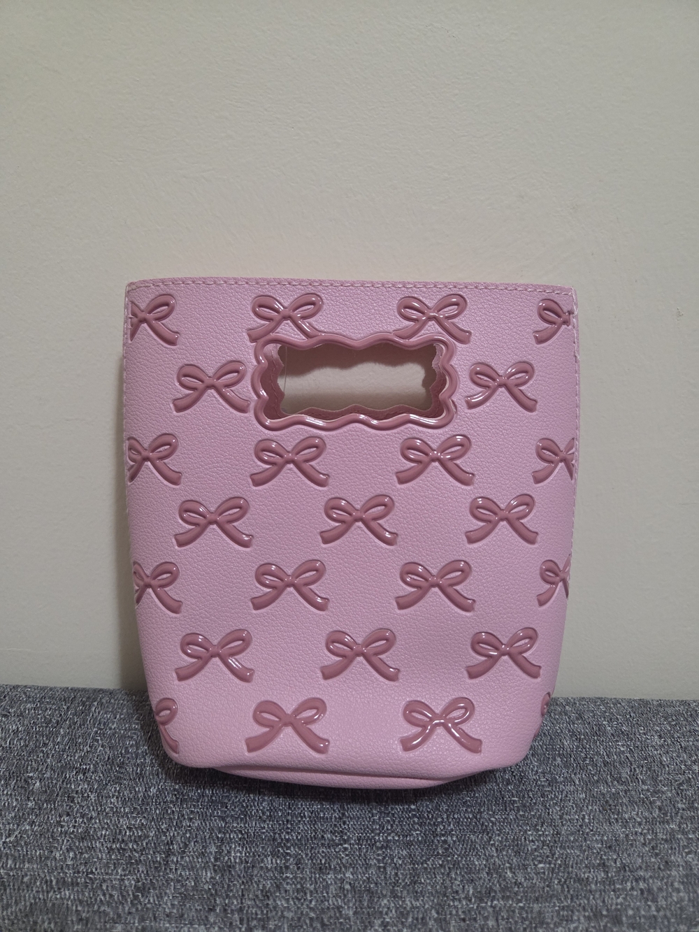 Bath & Body Works Pink Embossed Bow Tote